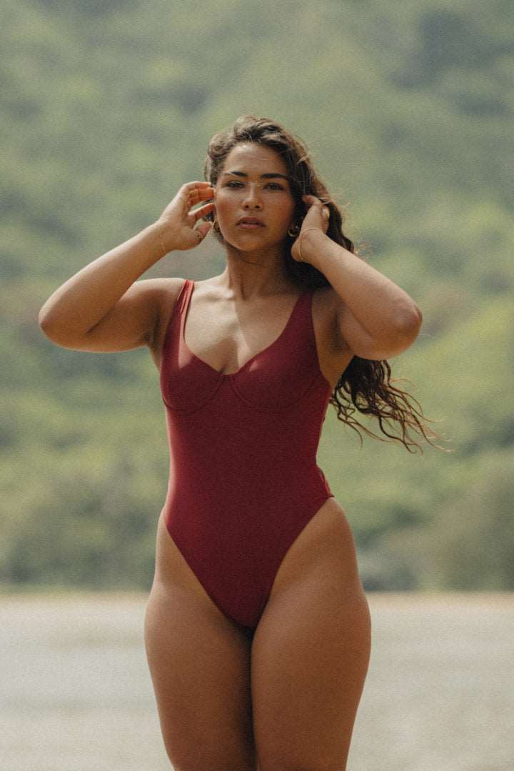 Avila One Piece - Cherry Wine - Image 3